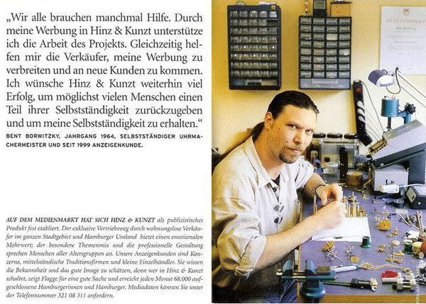 Uhrenmachermeister Bent Borwitzky Großuhrenwerkstatt in Hamburg über mich Presse 01